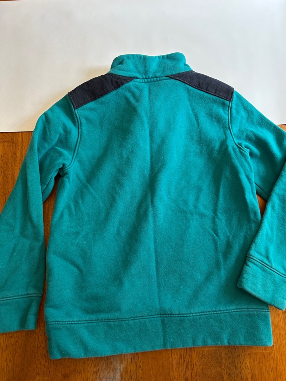 Lands’ End Teal Quarter Zip Sweatshirt Green Blue Boys Size 8 Fleece Pullover - Picture 6 of 8